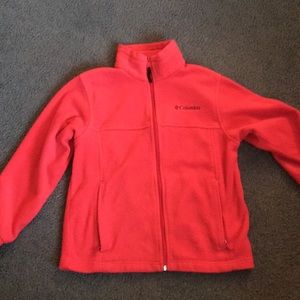 Red Columbia sportswear fleece jacket kids 10/12